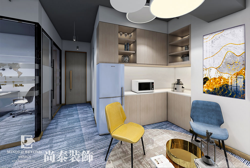 深圳寶安萬(wàn)駿匯100㎡外貿(mào)電子公司辦公室裝修效果圖